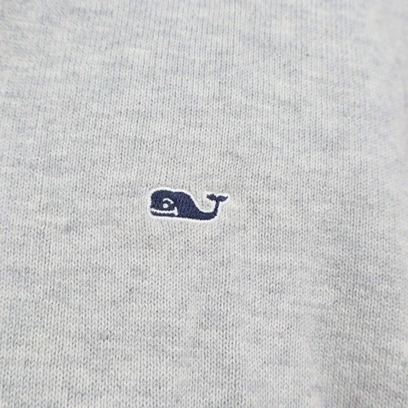 Vineyard Vines Sweater Mens Large Gray Quarter-Zip Mock Neck Long Sleeve Ribbed - Picture 4 of 6